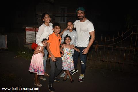 Aashish Chaudhary and his family papped around the town