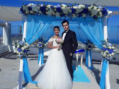 Kartika and Naira white wedding