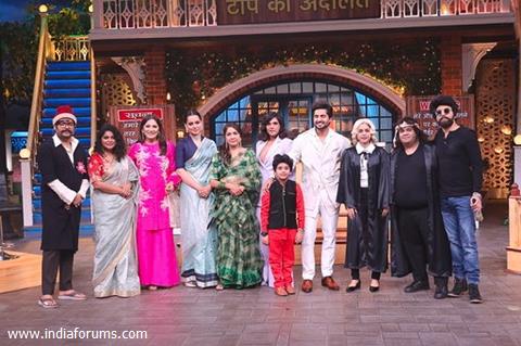 The cast of Panga on the sets of Kapil Sharma Show 