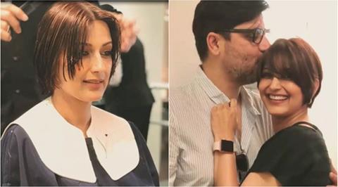 Sonali Bendre with Goldie Behl hair cut