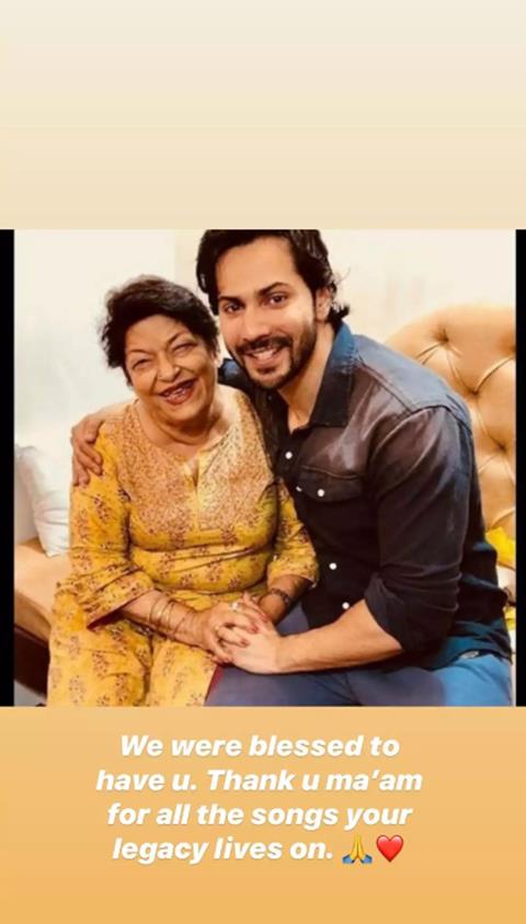 Saroj Khan and Varun Dhawan