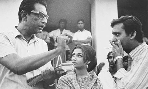 Satyajit Ray, Sharmila Tagore and Soumitra Chatterjee