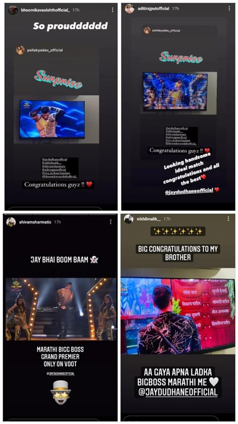 Instagram stories of Shivam, Pallak, Nikhil and Aditi