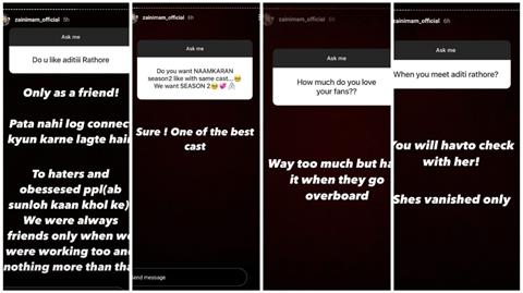 Zain's Instagram stories