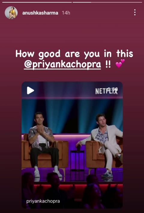 Anushka Sharma's Instagram story