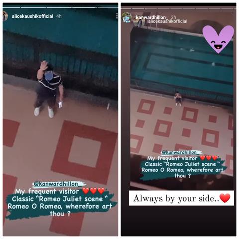 Alice and Kanwar's Insta stories