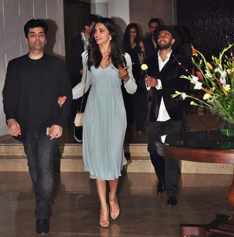 Karan Johar, Deepika Padukone and Ranveer Singh