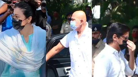 Kajol, Rakesh Roshan and Shaan arrive at Bappi Lahiri's residence