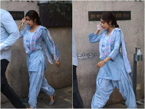 Janhvi Kapoor spotted in city while shooting for Good Luck Jerry
