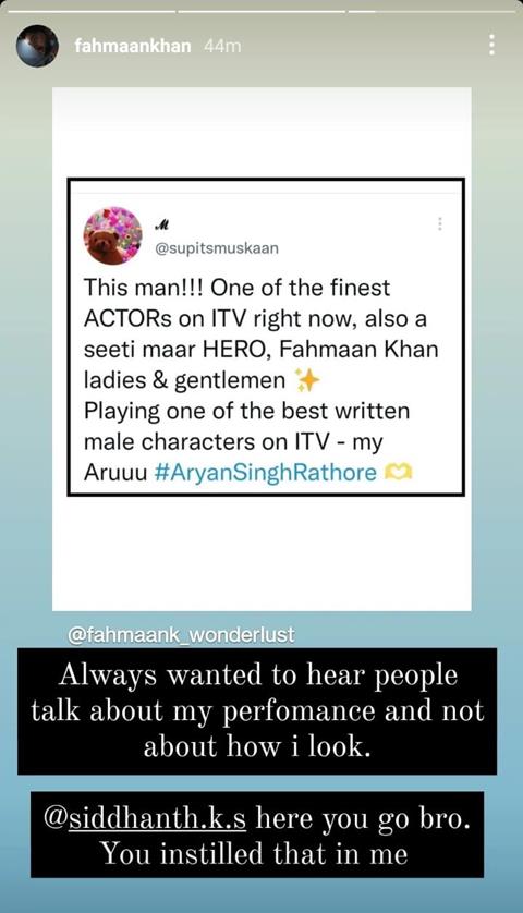 Fahmaan's Insta Story