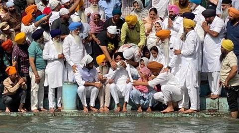 Sidhu Moose Wala's father at Kiratpur Sahib