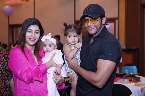 Debina Banerjee and Karanvir Bohra with their respective kids