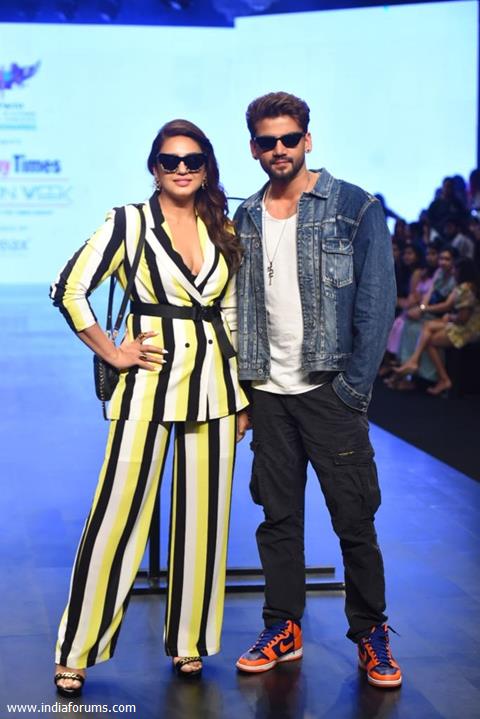 Huma Qureshi and Zaheer Iqbal clicked at the Bombay Times Fashion Week 2022