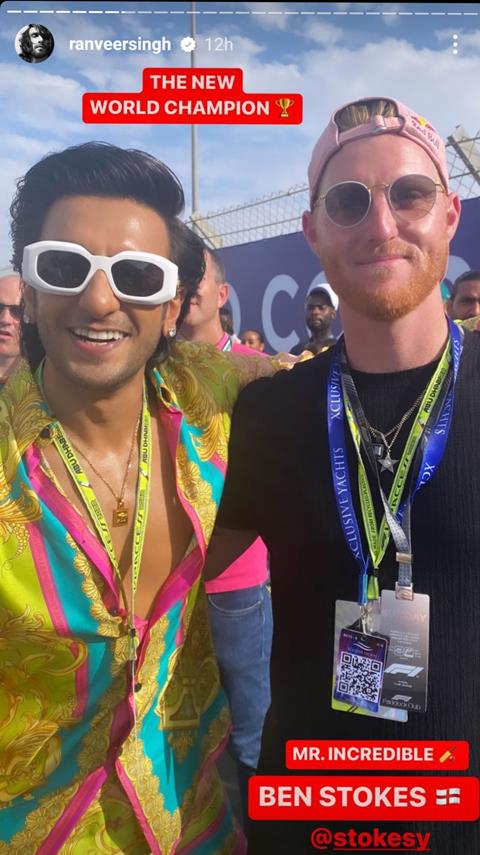 Ranveer Singh and Ben Stokes 