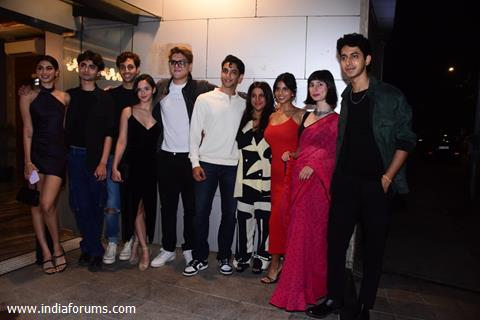 Khushi Kapoor, Yuvraj Menda, Agastya Nanda, Zoya Akhtar, Suhana Khan, Mihir Ahuja snapped at The Archies wrap up party in Bandra
