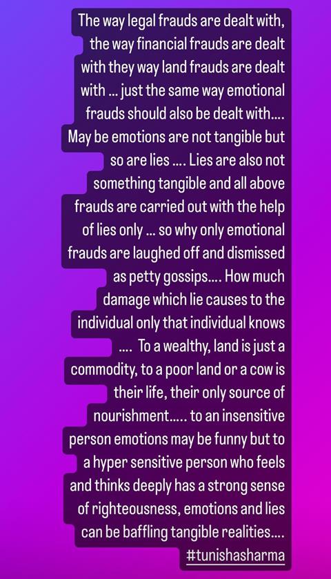 Kangana Ranaut's Instagram story 