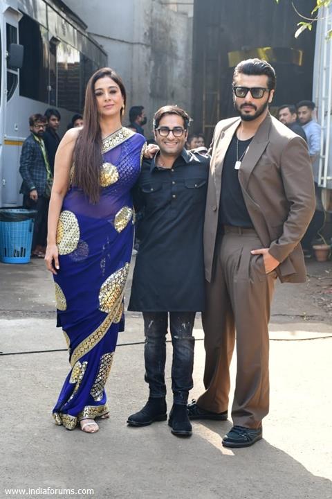 Arjun Kapoor, Tabu and Aasmaa n Bhardwaj snapped promoting their upcoming film Kuttey on the sets of Indian Idol