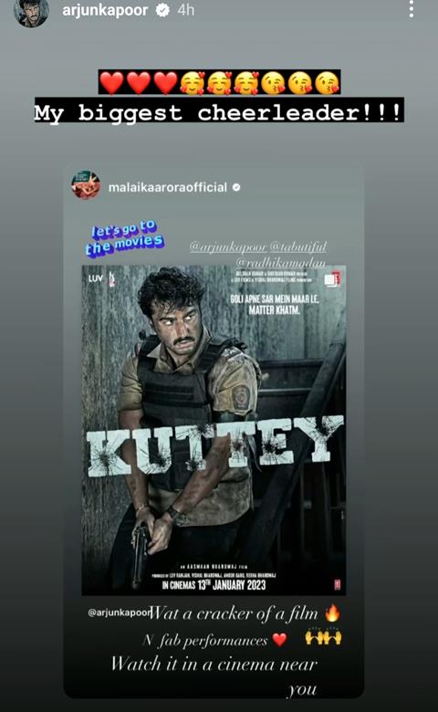 Arjun Kapoor's Instagram story 