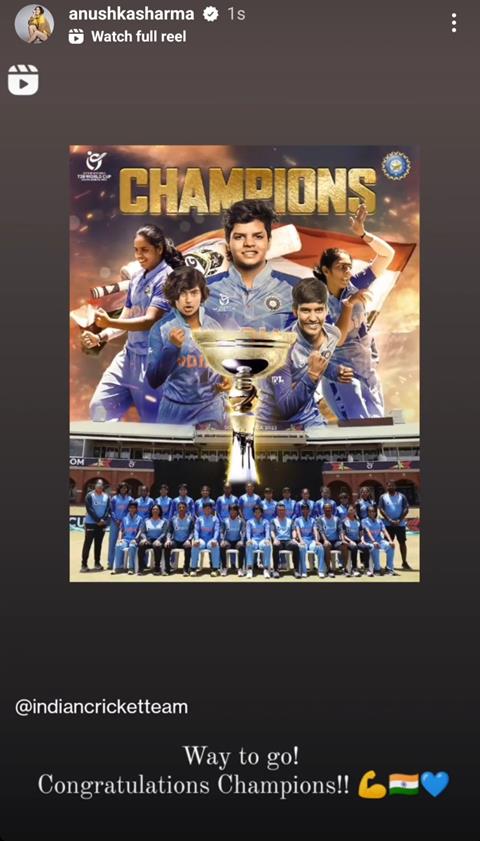 Anushka Sharma's Instagram story 