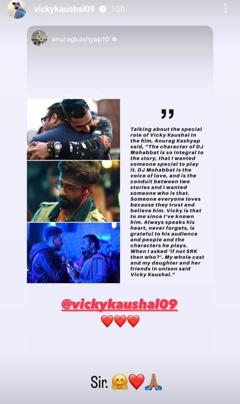 Vicky Kaushal's Instagram story 