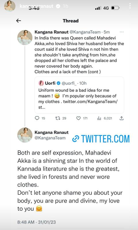 Kangana Ranaut's tweet