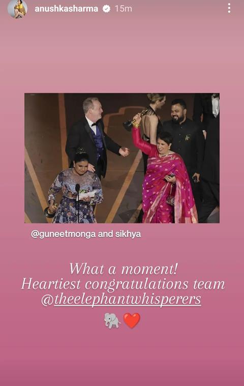 Anushka Sharma's Instagram story 