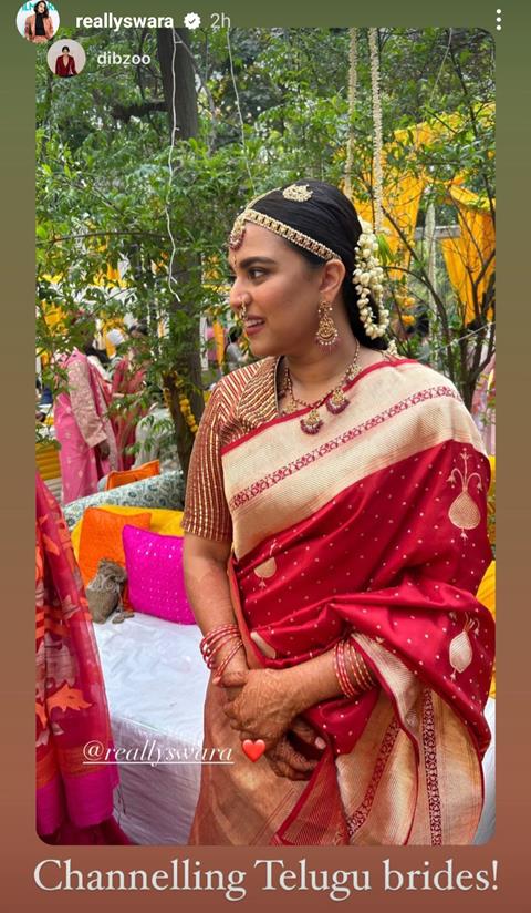 Swara Bhaskar's Instagram story 