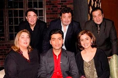 Rishi, Randhir & Rajiv Kapoor with Reema Jain and Neetu Kapoor