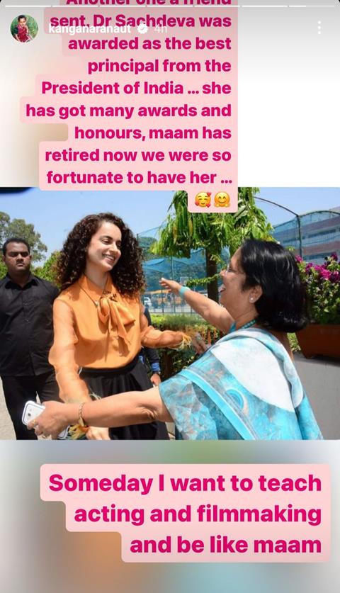 Kangana Ranaut's Instagram story 