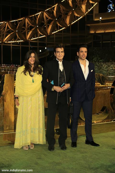 Ekta Kapoor, Jeetendra, Tusshar Kapoor attend the opening of the Nita Mukesh Ambani Cultural Centre