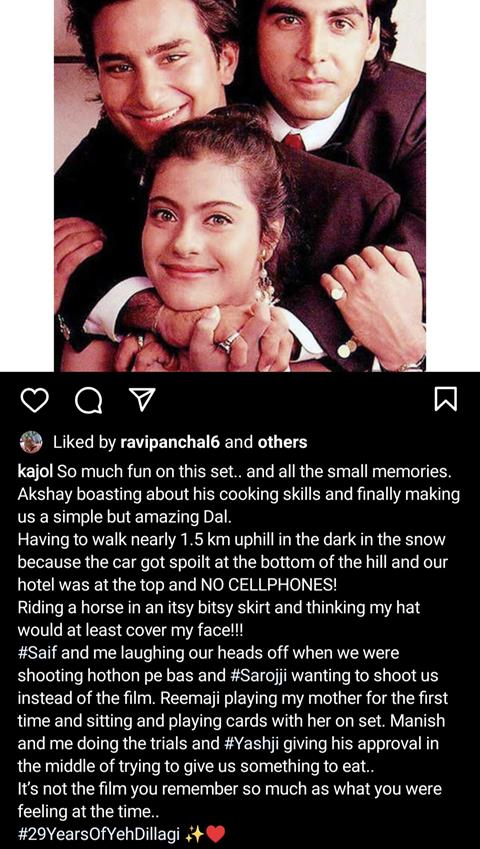 Kajol's Instagram post 