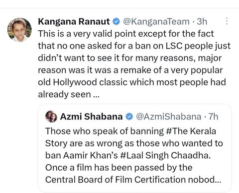 Kangana Ranaut's tweet 