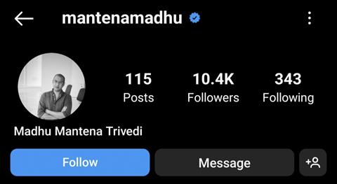 Madhu Mantena's New username 