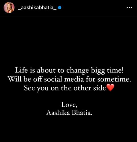 Aashika Bhatia Instagram