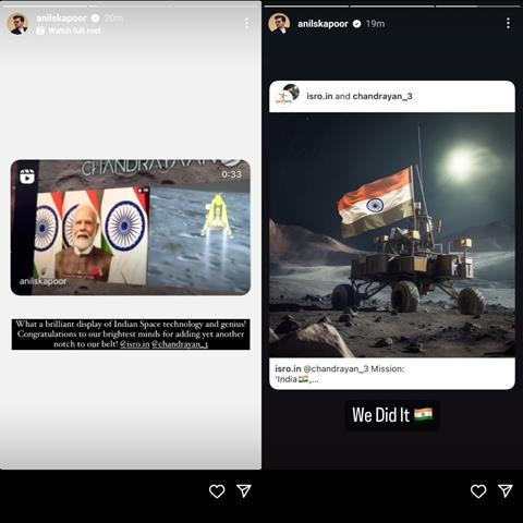 Anil Kapoor's Instagram story 