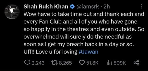 Shah Rukh Khan's tweet