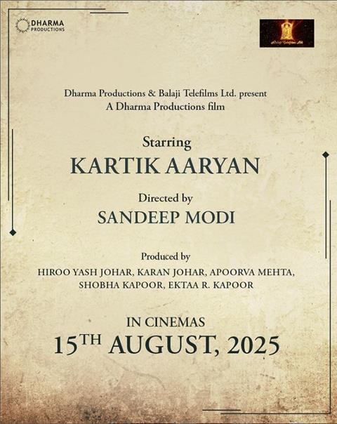 Dharma collab with Kartik Aaryan