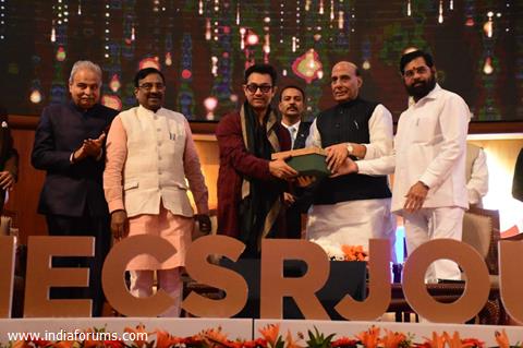Aamir Khan, Ira Khan and Bhumi Pednekar at CSR Journal Excellence Awards. 