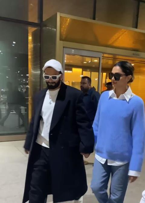 Ranveer Singh and Deepika Padukone's airport style