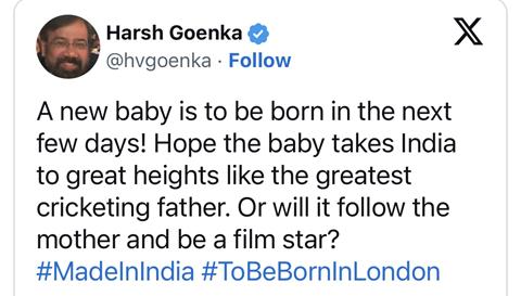 Harsh Goenka’s tweet