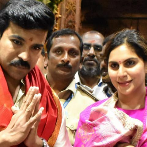 Ram Charan seeks blessings at Tirumala with Upasana and daughter Klin ahead of 39th birthday bash