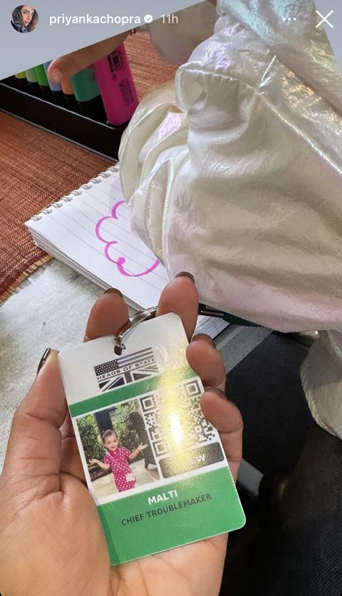 Priyanka Chopra flaunts Malti Marie's own ID card on 'Heads of State' set
