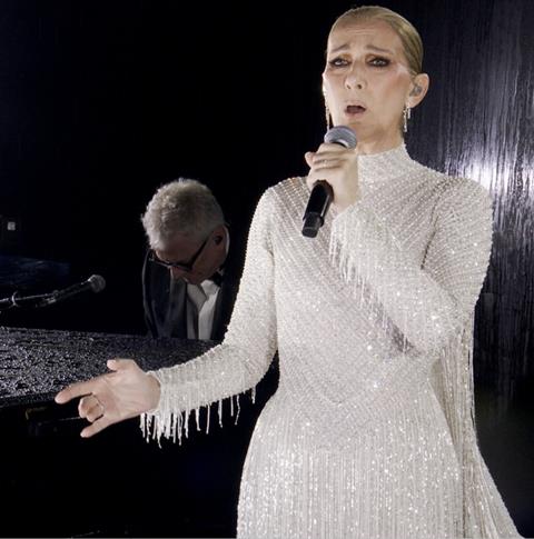 Celine Dion performs on stage