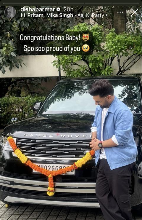 Rahul Vaidya buys a new swanky car; wife Disha Parmar says,"So so proud of you"