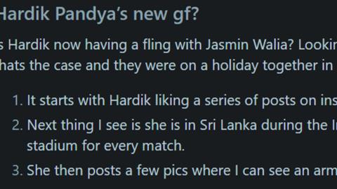 Has Hardik Pandya found 'new love' in Bom Diggy singer Jasmin Walia? Curious netizens ask her 