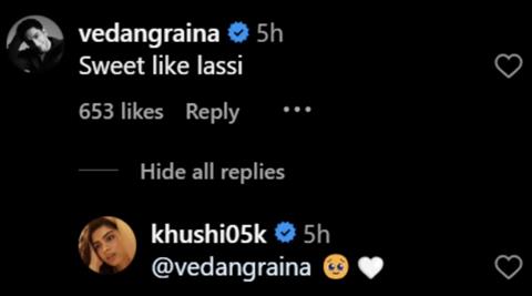 Vedang Rains’s comment on rumored GF Khushi's latest PICS is totally perfect boyfriend goals