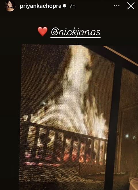 Priyanka Chopra and Nick Jonas Share Cozy Fireside Moment, Exuding Major Date Night Vibes