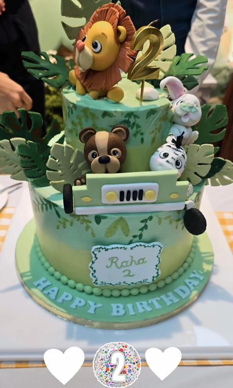 Two Tier Jungle Theme Cake