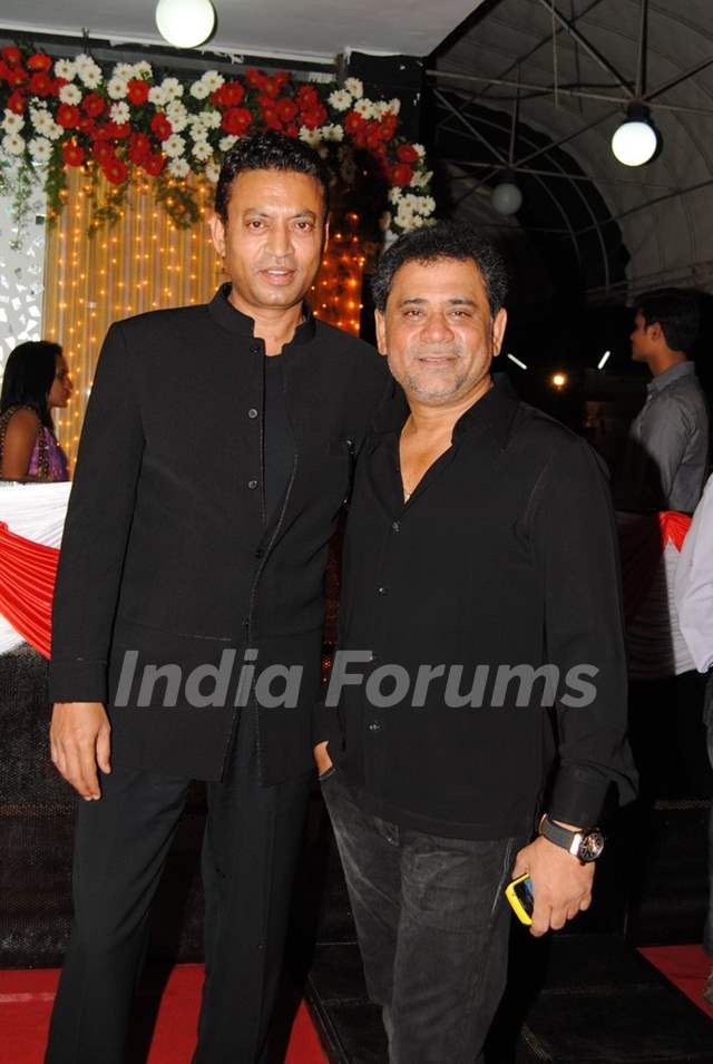Anees Bazmee with Irrfan Khan at Premiere of Thank You movie at Chandan, Juhu, Mumbai