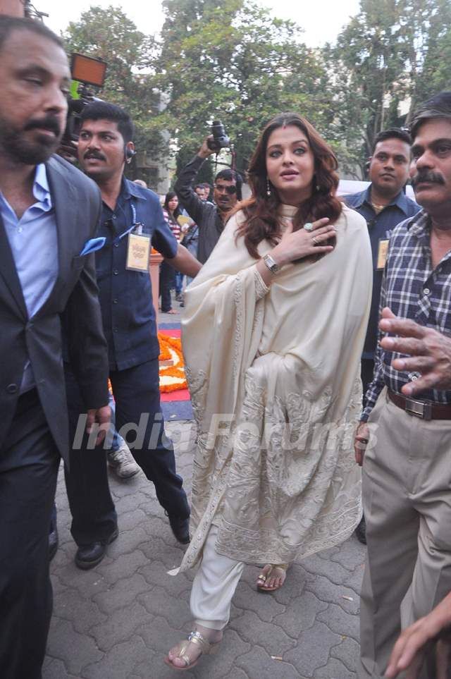 Aishwarya Rai Bachchan during the launch 'Shri Hanuman Chalisa' album at Mehboob Studio in Mumbai